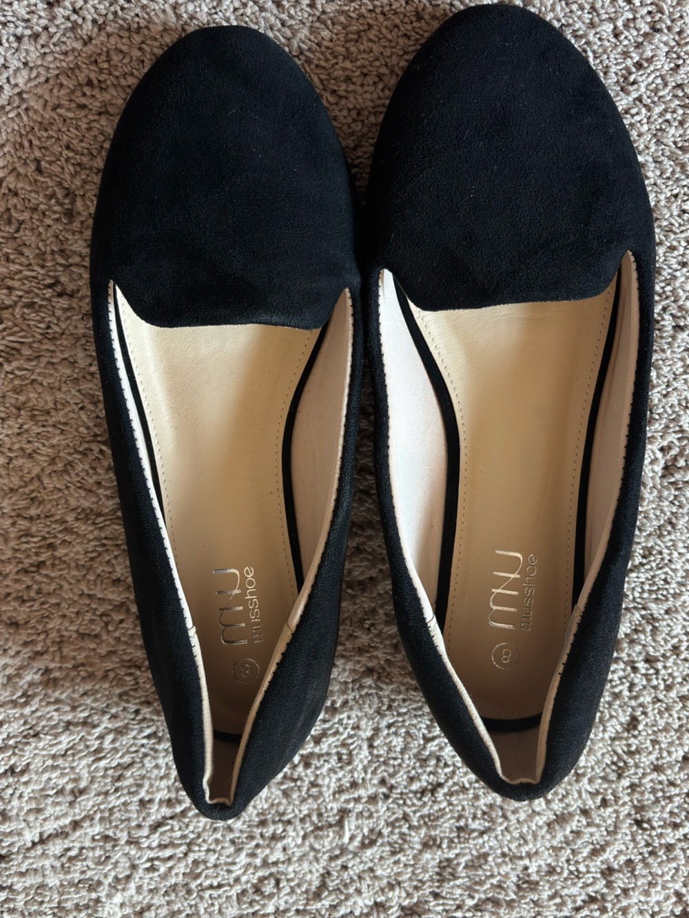 Black Suede Ballet Flats by Misu Shoe